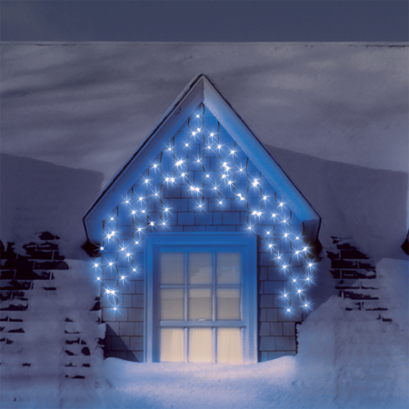 100 Static Connectable Outdoor & Indoor LED Christmas Icicle Lights