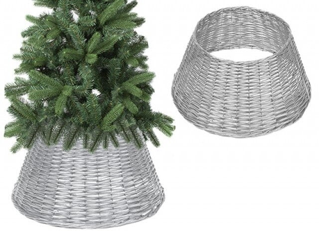 Silver Willow Christmas Tree Skirt – 70 × 28cm