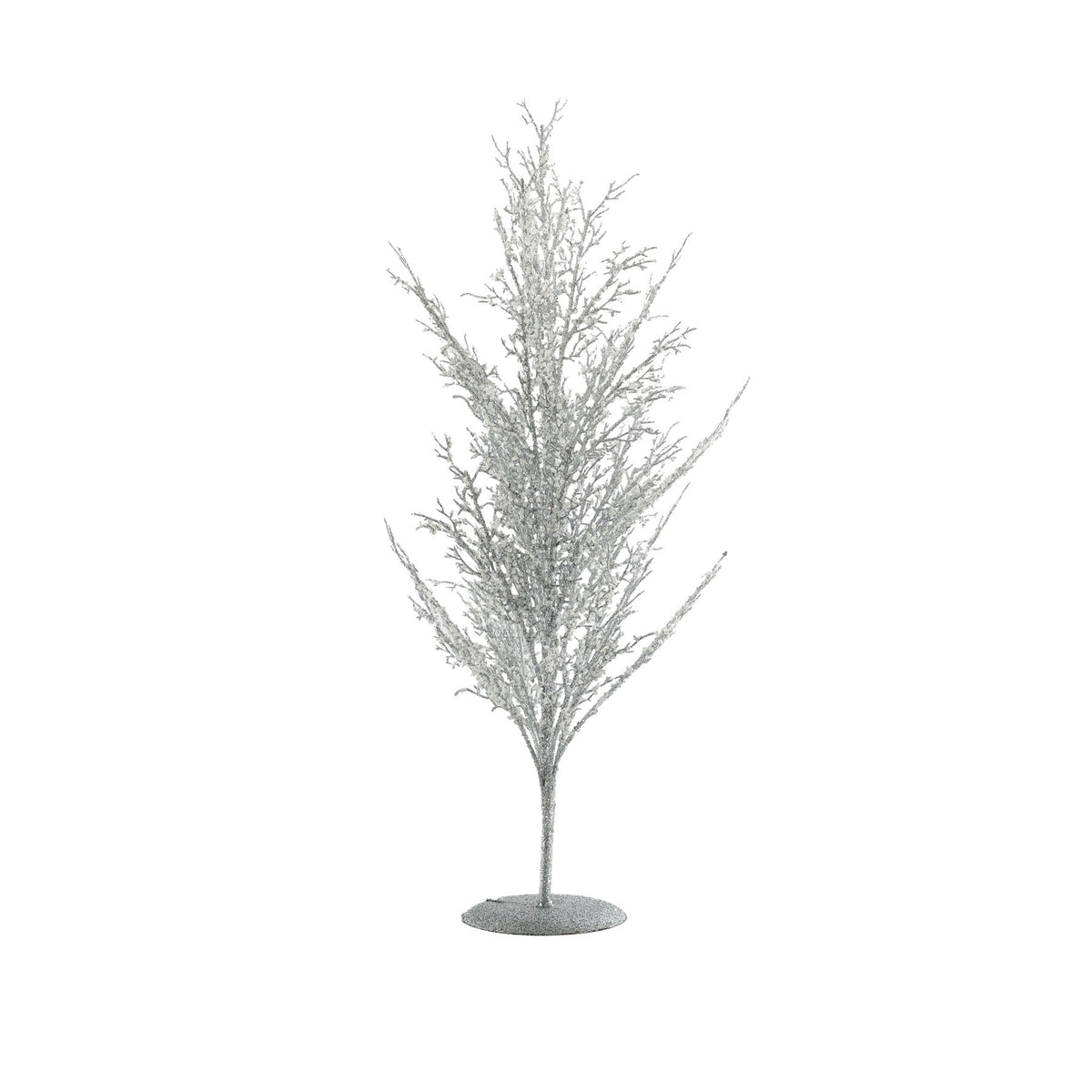 55cm Silver Glitter and Beaded Decorative Tree