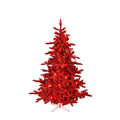 6ft Red Moulin Rouge Flocked Artificial Christmas Tree