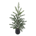 58cm Frosted Green Pine Decorative Tree in Black Pot