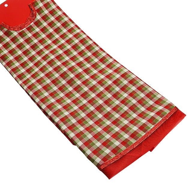 120cm Red and Green Check Christmas Tree Skirt