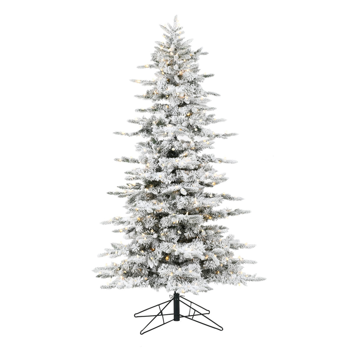 6ft Flocked Noble Pre-Lit Artificial Christmas Tree – Warm White LED Lights