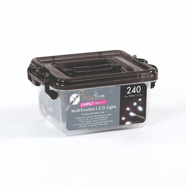 240 Ice White LED Compact Lights with Timer