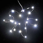 Battery Operated 80 Stargazer Silver Wire Christmas Lights