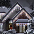 600 Multi-Coloured LED Icicle Lights Multi-Function With Timer