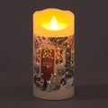 Christmas B/O 15cm Red Door Candle /RM