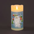 Battery Operated 15cm Snowman & Snowdog Village Scene Candle Christmas Decoration