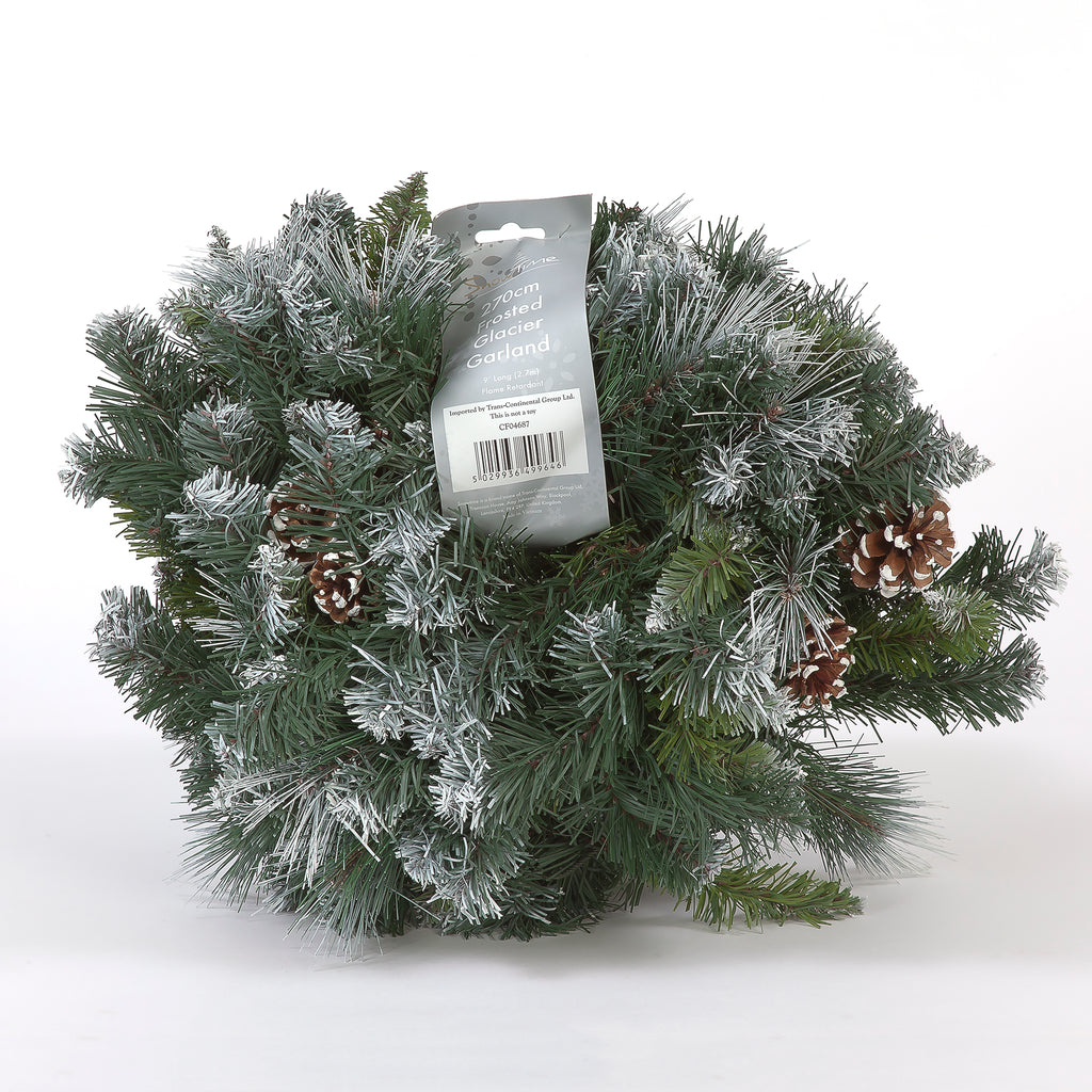 9ft Frosted Glacier Christmas Garland