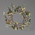 60cm Holly and Berry Wreath Christmas Wreath with 28 Warm White LEDs