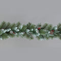 180cm PE/PVC Mixed Garland w/ Snow/ Berries /Cones Christmas Garland