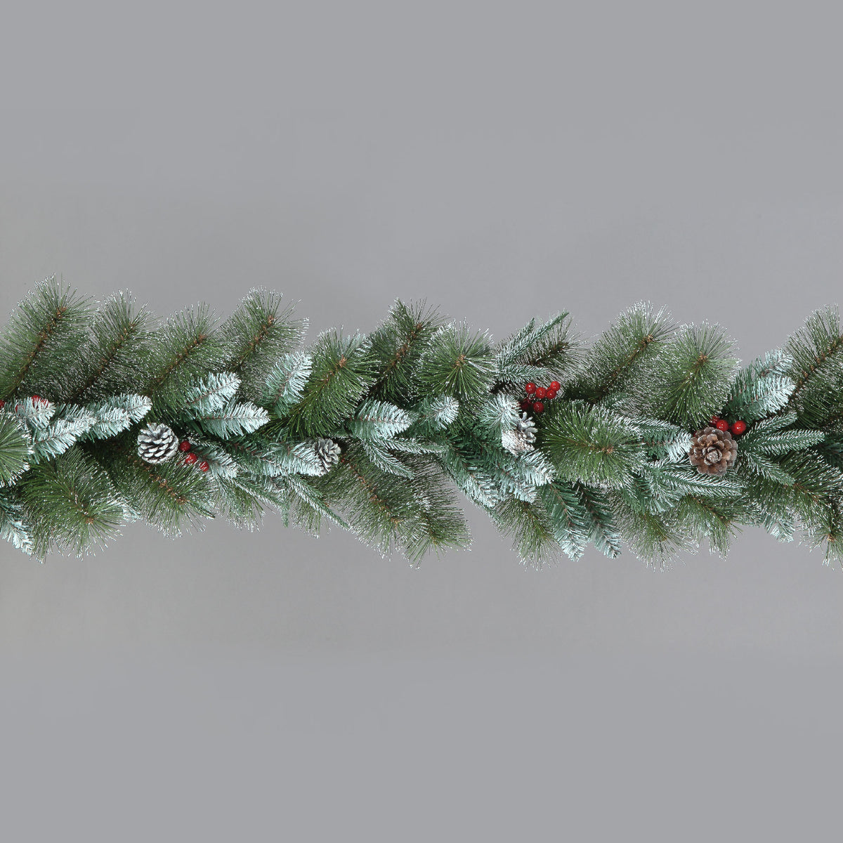 180cm PE/PVC Mixed Garland w/ Snow/ Berries /Cones Christmas Garland