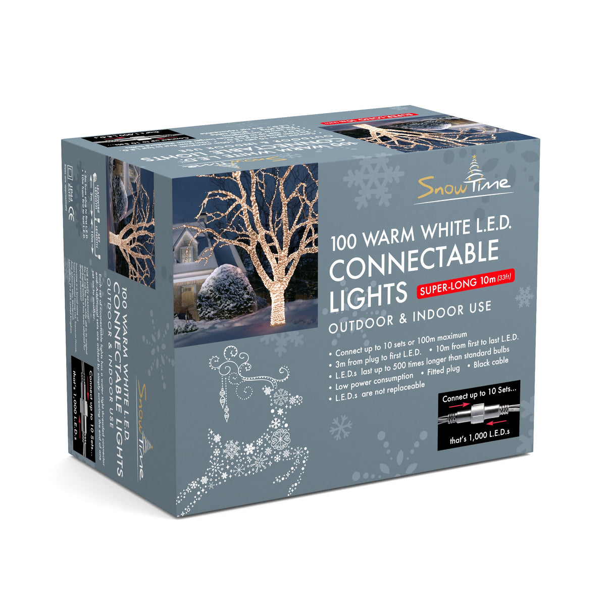100 LED Connectable Christmas Lights