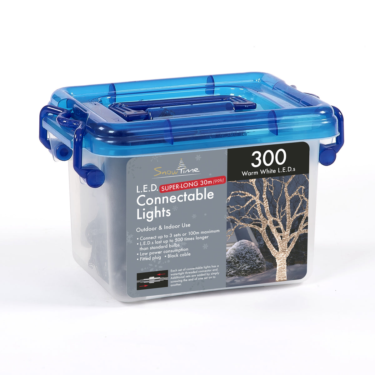 Tub of 300 Connectable LED Christmas Lights