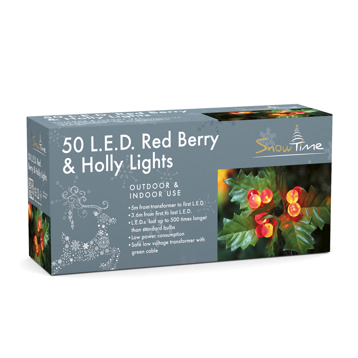 Red Holly Berry Indoor & Outdoor Static LED Christmas Lights