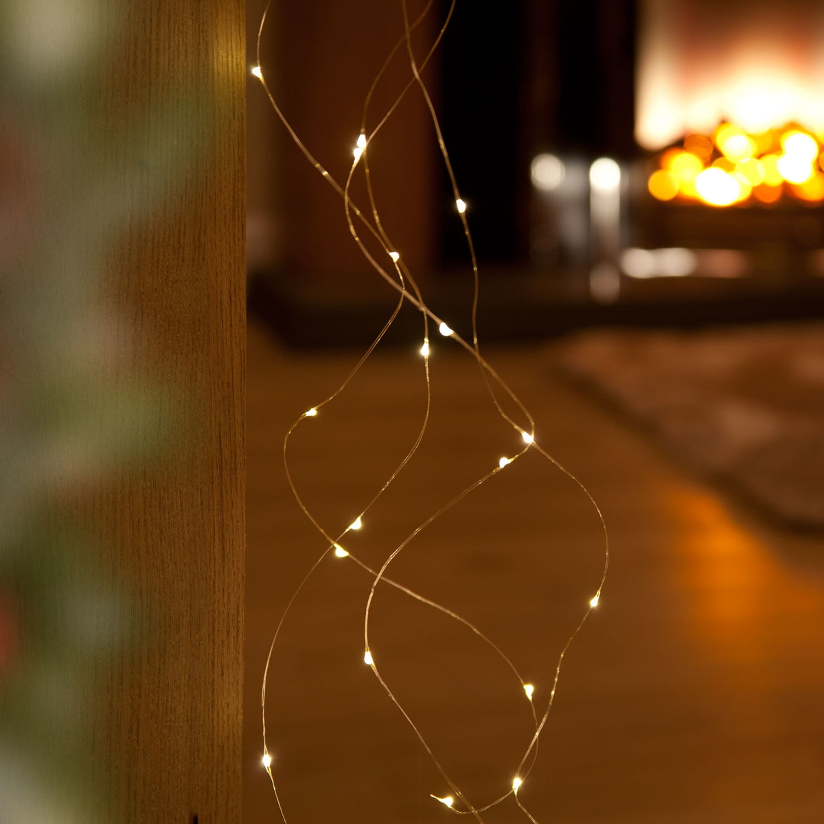 Battery Operated 80 Stargazer Silver Wire Christmas Lights