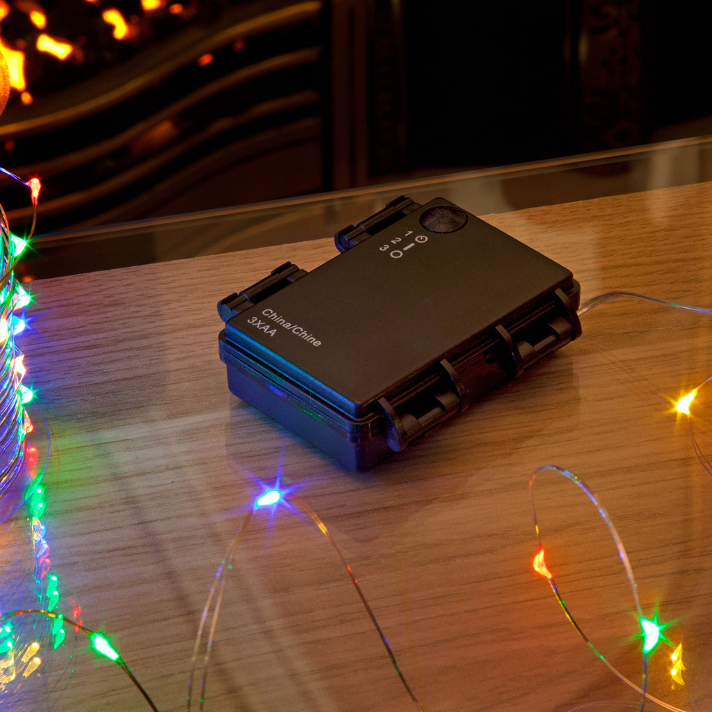 Battery Operated 80 Stargazer Silver Wire Christmas Lights