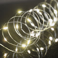 100 Warm White Micro LED Twinkle Lights On Silver Cable