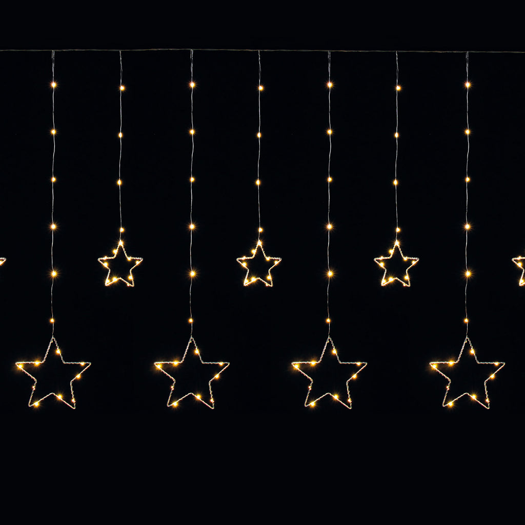 Star Curtain Christmas Light with 150 Warm White LEDs