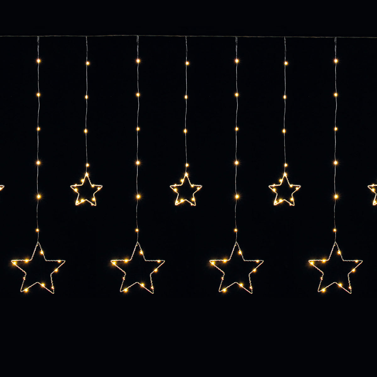 Star Curtain Christmas Light with 150 Warm White LEDs