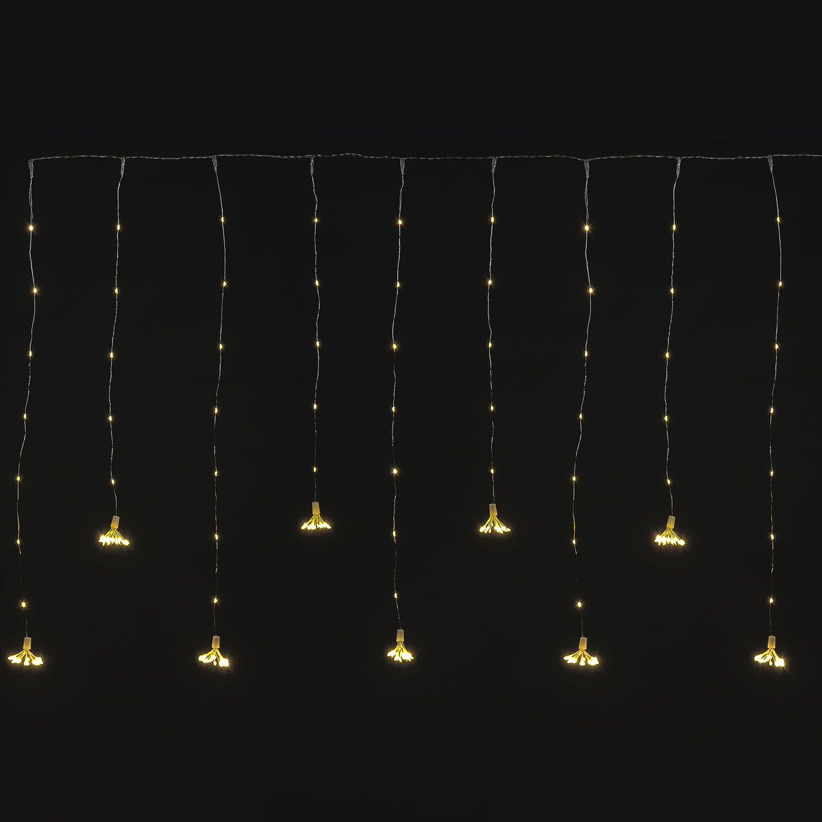 235 Warm White LED Copper Wire Curtain Lights.
