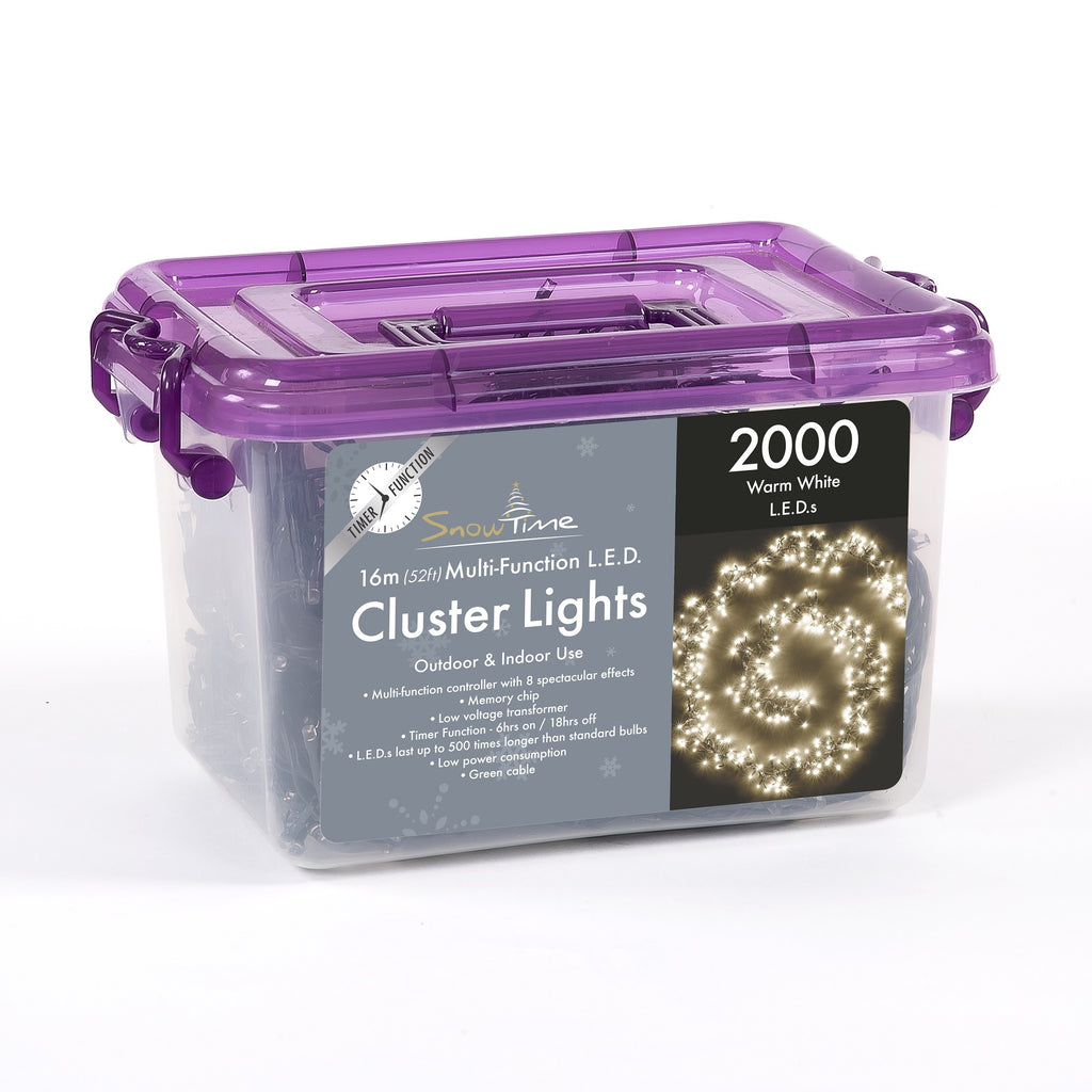 2000 LED Cluster Lights with Timer