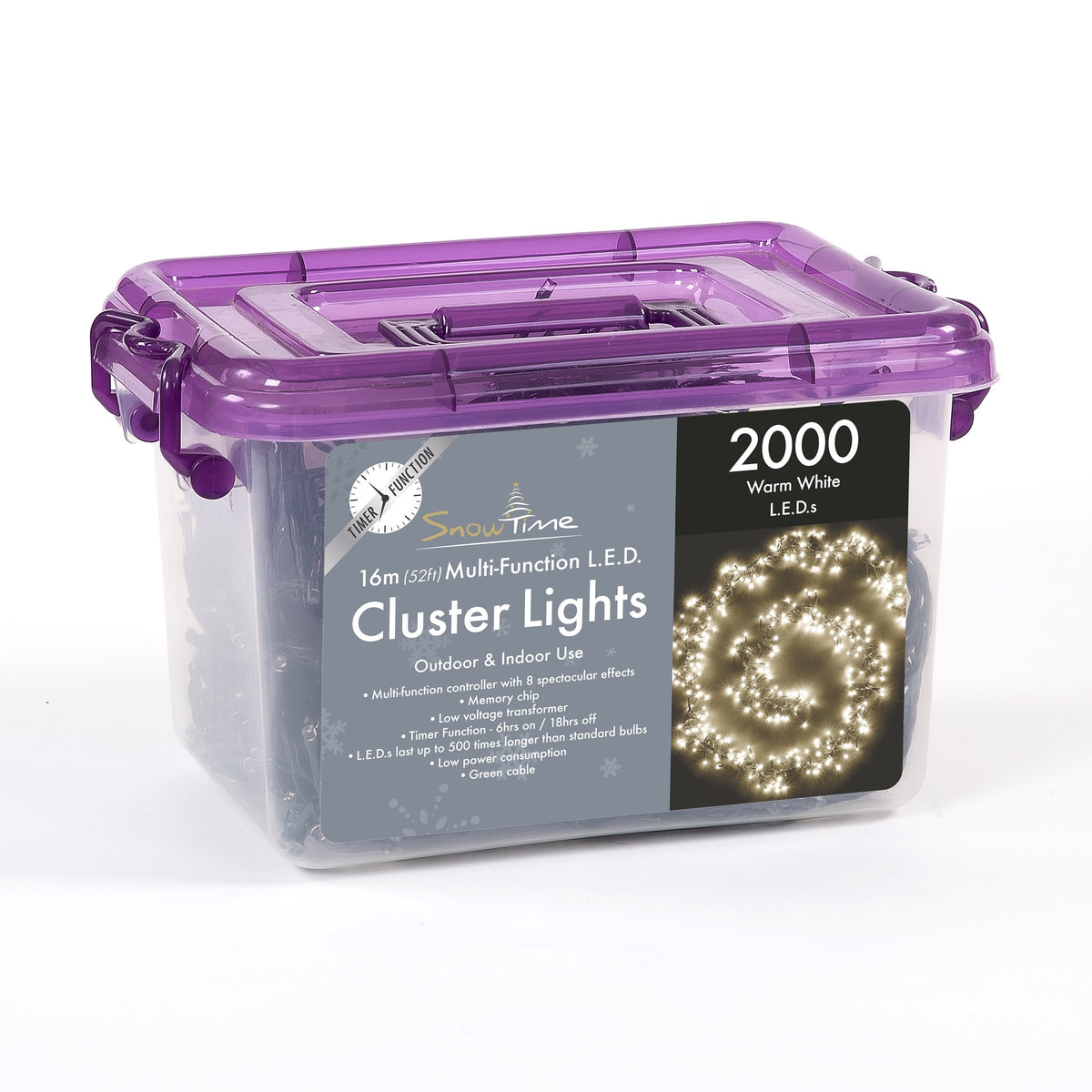2000 LED Cluster Lights with Timer