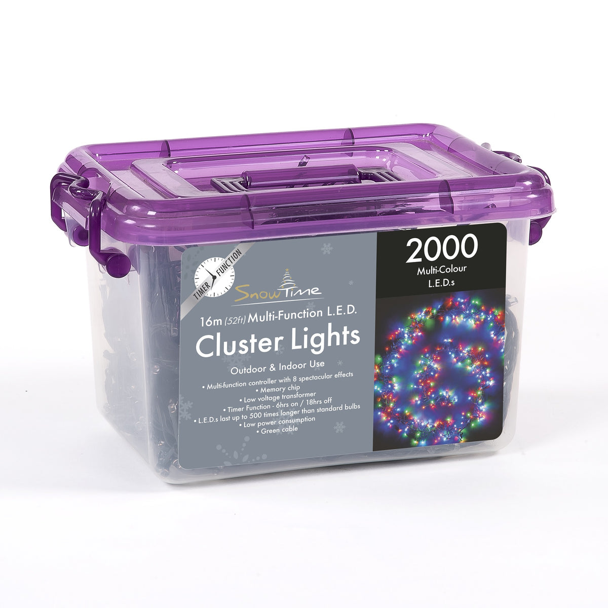 2000 LED Cluster Lights with Timer
