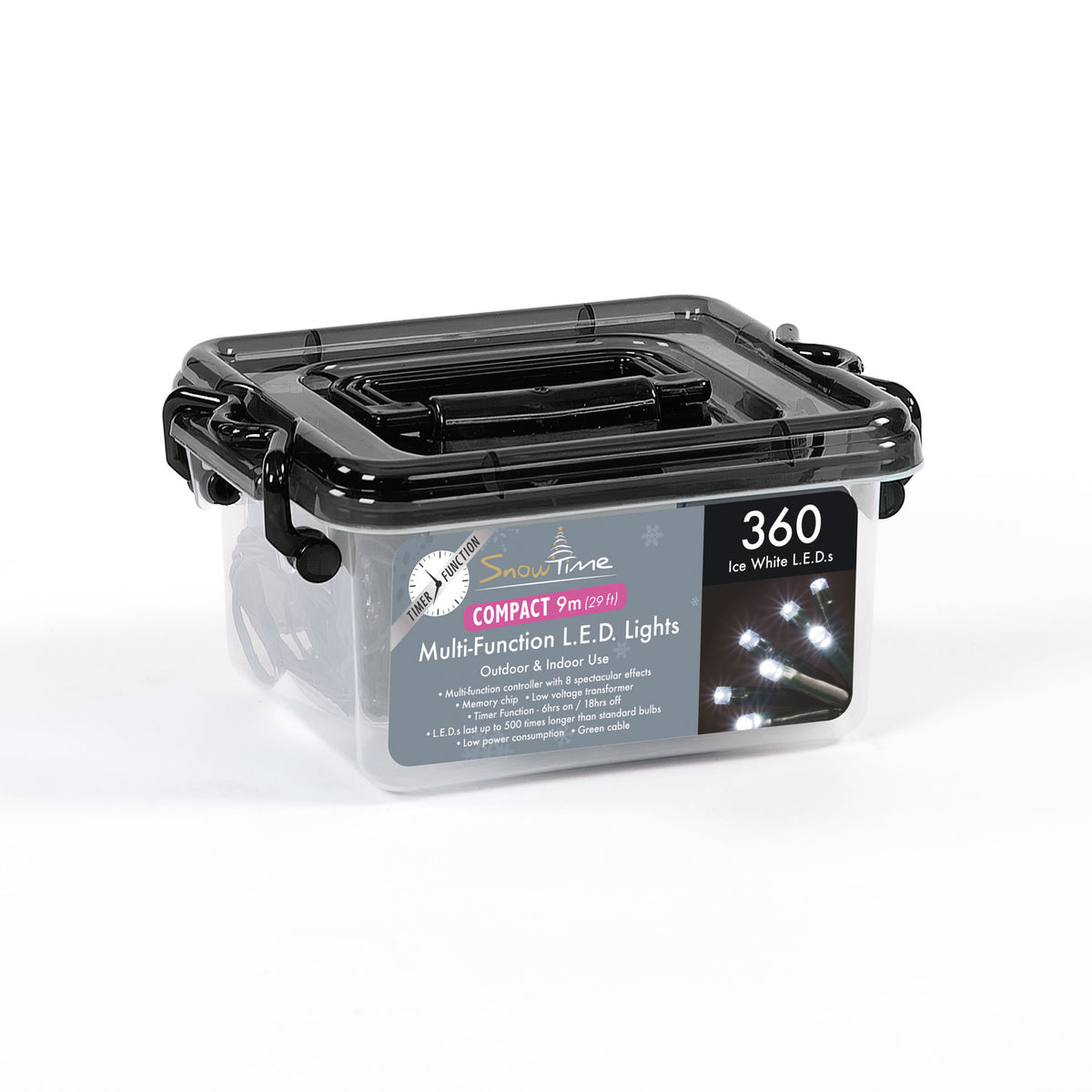 360 White LED Compact Lights with Timer - Elegant Illumination