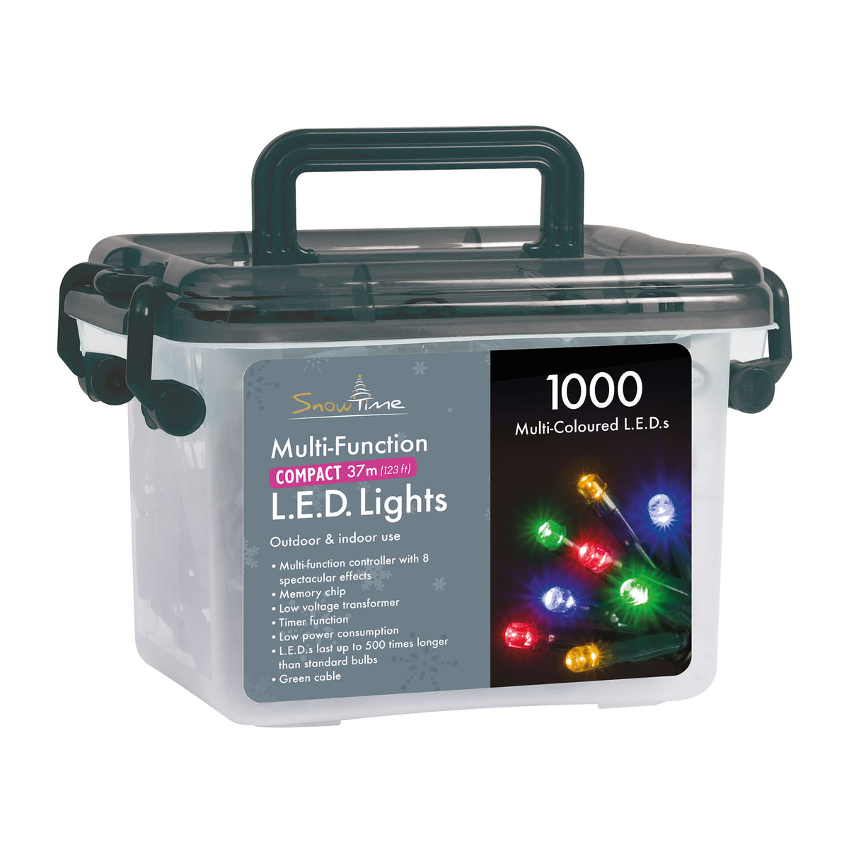 1000 Multi-Color LED Compact Lights with Timer