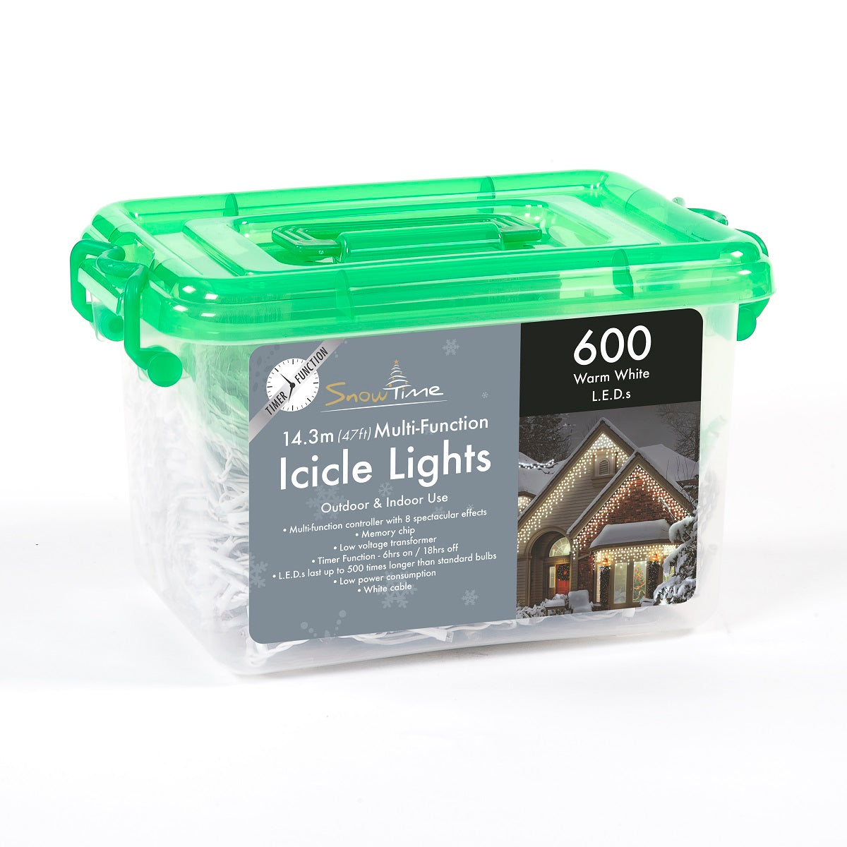 600 LED Icicle Lights Multi-Function With Timer