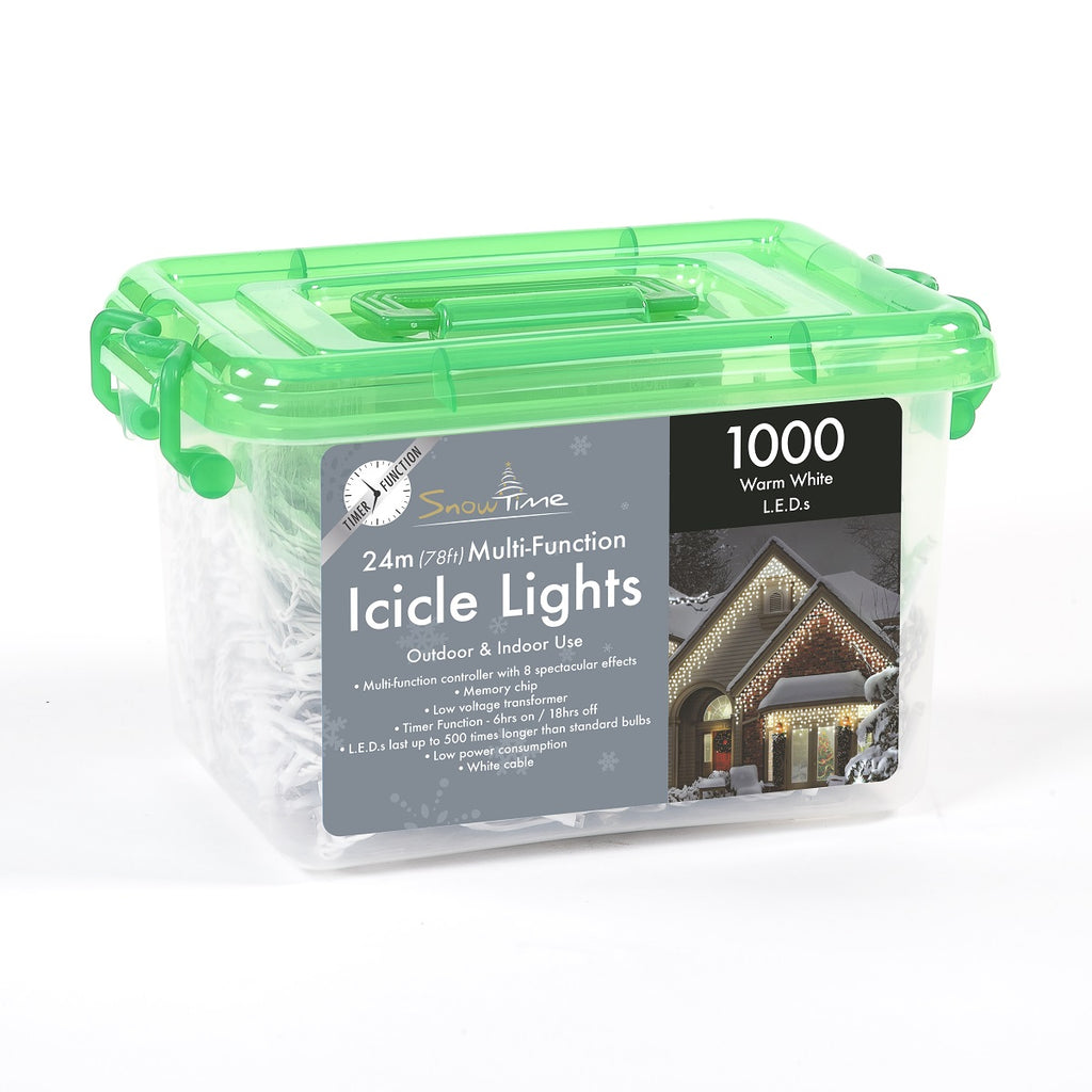 1000 LED Icicle Lights Multi-Function With Timer