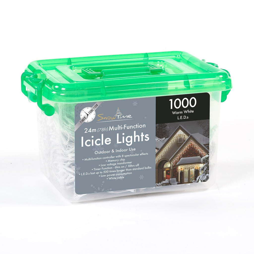 1000 LED Icicle Lights Multi-Function With Timer