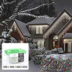 200 / 400 / 600 LED Multifunction Christmas Ice White Icicle Chaser Lights with Timer