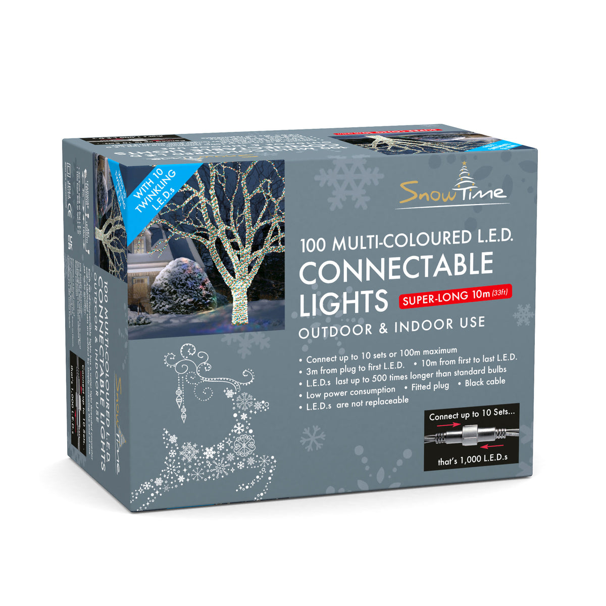 100 LED Connectable Lights Twinkling