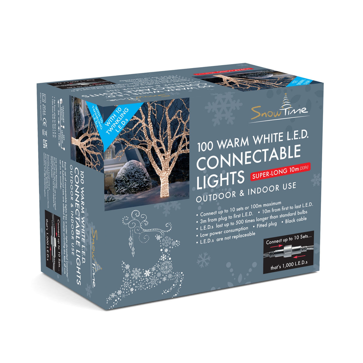 100 LED Connectable Lights Twinkling