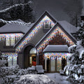 200 Multi-Coloured LED Icicle Chaser Lights With Timer