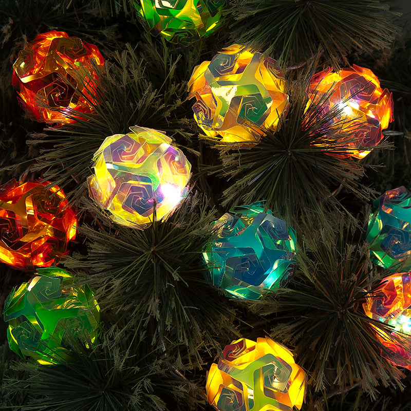 Battery Operated 16 Dream Rose Ball Christmas Lights Multi Coloured