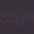 Multi-Coloured Smooth C Bulb Christmas Garden Stakes (Set of 10)