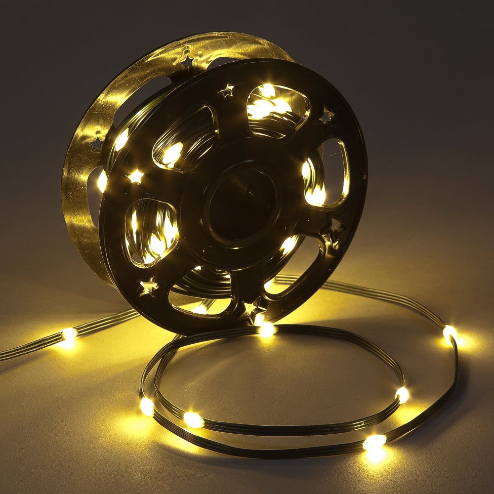 200 LED Copper Wire PVC Sleeved Lights On Reel Christmas Lights