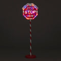 Christmas 1m Santa Stop Here Sign with 45 Multi LEDS