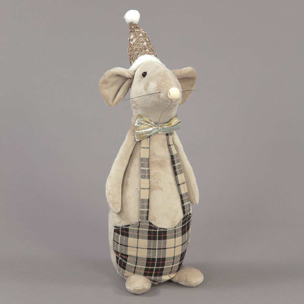 40cm Plush Mouse w/Hat  Christmas Decoration