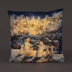 LED Cushion - Dogs Watching Santa - 40x40cm