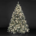 Frosted Emerald Pre-Lit Fir Hinged Christmas Tree