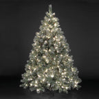 Frosted Emerald Pre-Lit Fir Hinged Christmas Tree