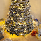 Pre-Lit Flock Holly Pop-Up Christmas Tree (5ft/6ft)