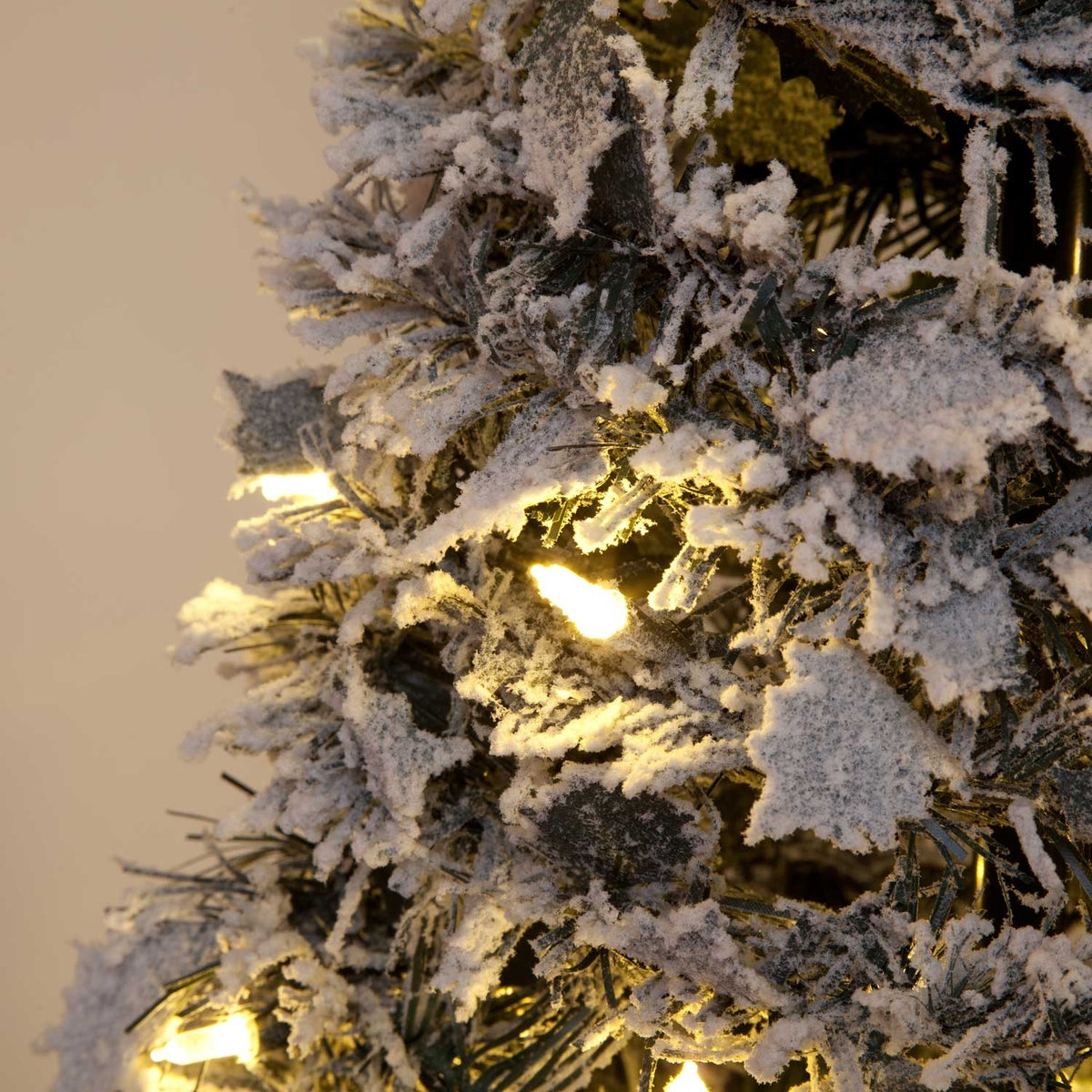 Pre-Lit Flock Holly Pop-Up Christmas Tree (5ft/6ft)