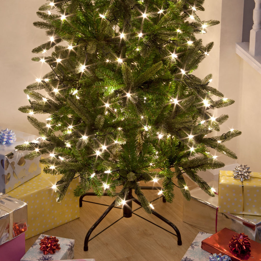 Aspen Pine Luxury Pre-Lit PE Slim Hinged Christmas Tree