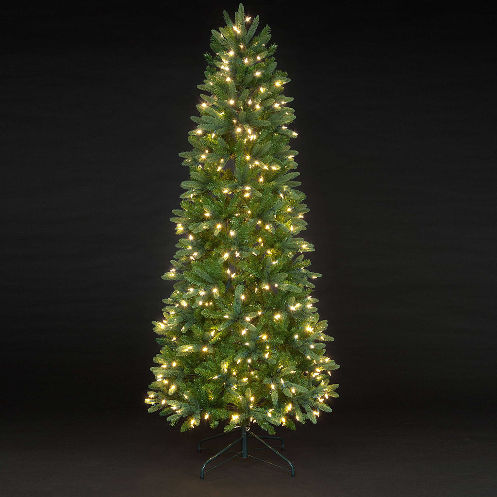 Aspen Pine Luxury Pre-Lit PE Slim Hinged Christmas Tree