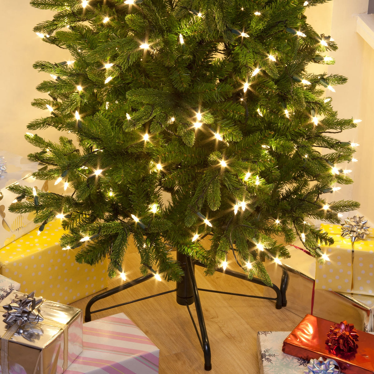 Aspen Slim Pine Luxury Premium "QuickLight" PE Hinged Christmas Tree